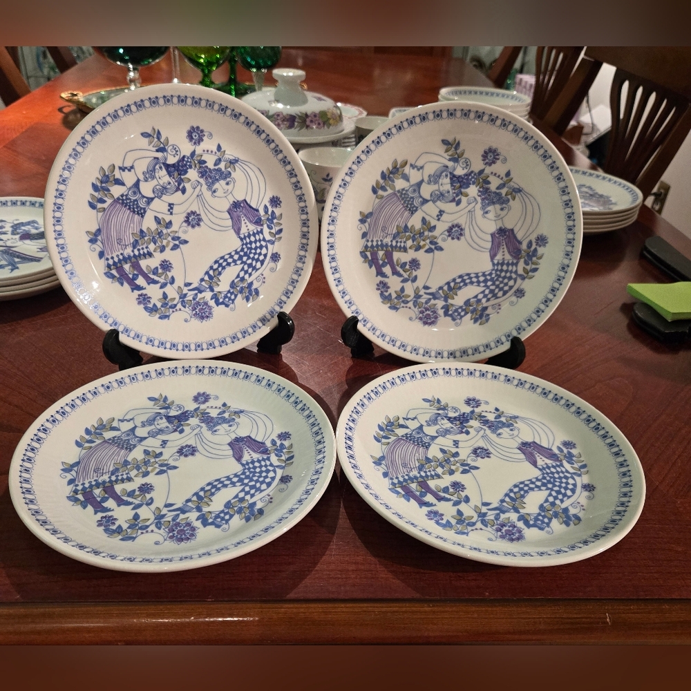 Set Of 4 Figgjo Flint Lotte 8" Lunch Plate Norway